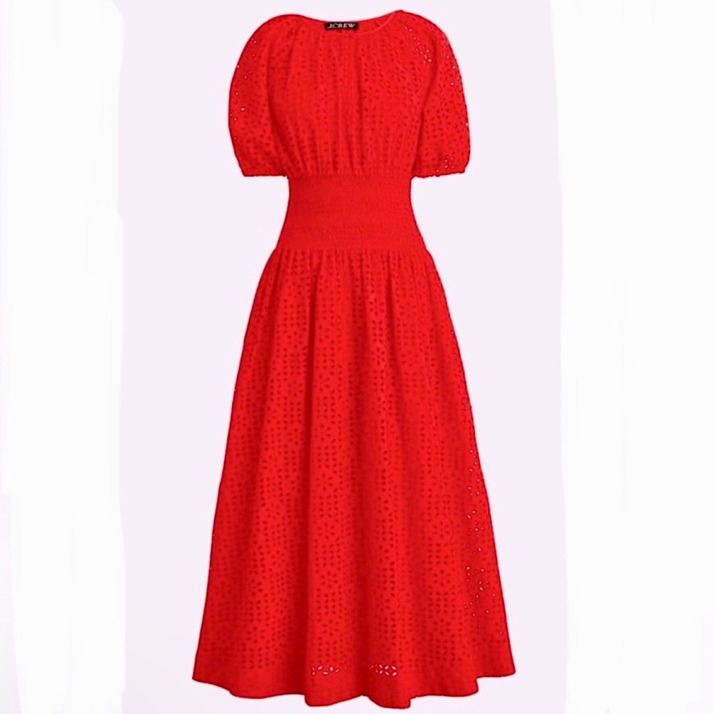 J.CREW Provence Dress Smocked Waist Eyelet